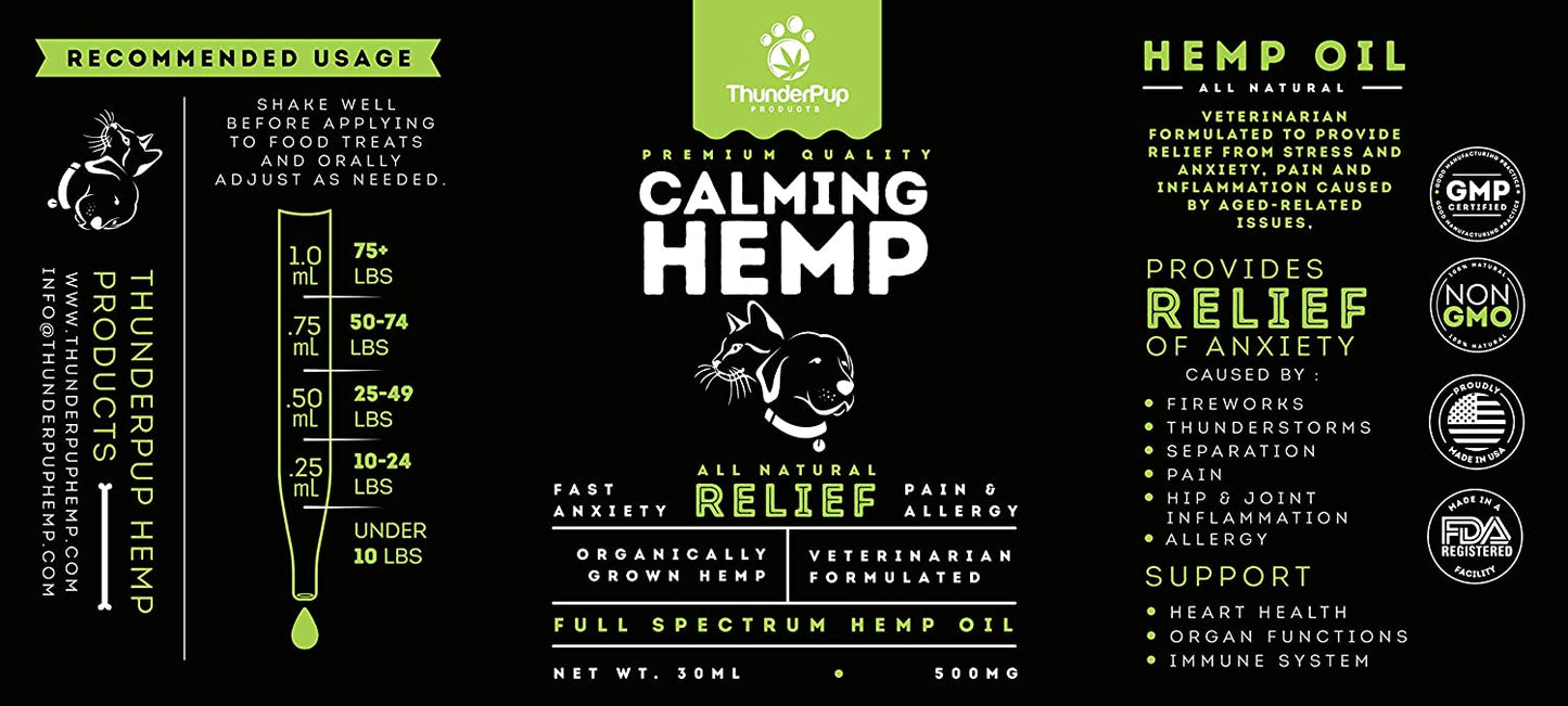 ThunderPup Dog and Cat Hemp Oil